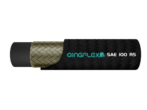 One Wire Braided and Textile Covered Hydraulic Hose  SAE 100 R5