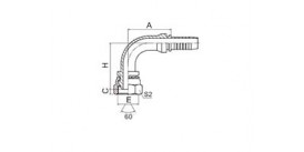 SS20691 90° METRIC FEMALE 60° CONE