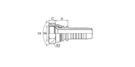 SS20711 GB METRIC FEMALE 74° CONE SEAT