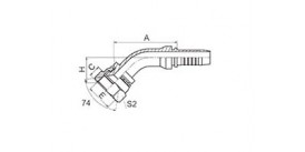 SS20741 45° GB METRIC FEMALE 74° CONE SEAT