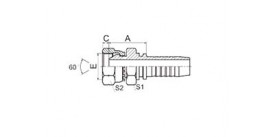 SS22611D BSP FEMALE 60° CONE DOUBLE HEXAGON