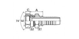 SS26711D JIC FEMALE 74° CONE SEAT DOUBLE HEXAGON (SAE J514)