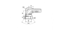 SS26791K 90° JIC COMPACT FEMALE 74° CONE SEAT (SAE J514)