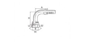 SS27891 90° SAE FEMALE 90° CONE SEAT (SAE J513)  SS27891 90° SAE FEMALE 90° CONE SEAT (SAE J513)