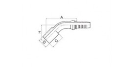 SS50041 45° METRIC STANDPIPE STRAIGHT
