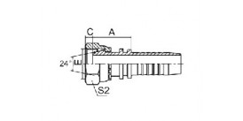 SS20411 METRIC FEMALE 24° CONE O-RING L.T. (ISO 12151-2--DIN 3865)  SS20411 METRIC FEMALE 24° CONE O-RING L.T. (ISO 12151-2--DIN 3865)
