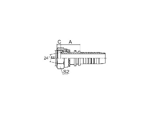 SS20411 METRIC FEMALE 24° CONE O-RING L.T. (ISO 12151-2--DIN 3865)