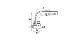 SS26791 90° JIC FEMALE 74° CONE SEAT (SAE J514)