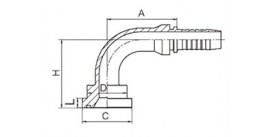 SS87391 90° SAE FLANGE 3000 PSI (ISO 12151-3--SAE J516)