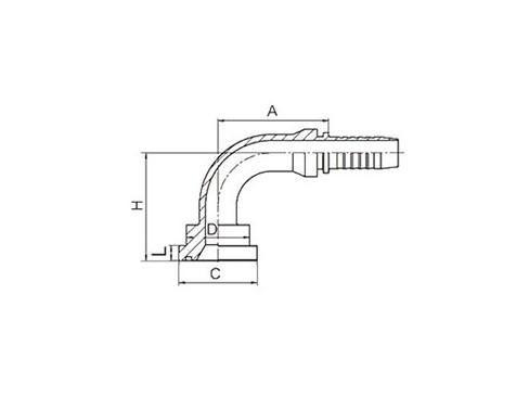SS87391 90° SAE FLANGE 3000 PSI (ISO 12151-3--SAE J516)