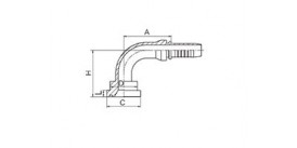 SS87691 90° SAE FLANGE 6000 PSI (ISO 12151-3--SAE J516)