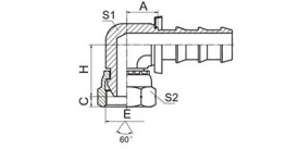 22691K-PO 90° BSP COMPACT FEMALE 60° CONE 22691K-PO 90° BSP COMPACT FEMALE 60° CONE