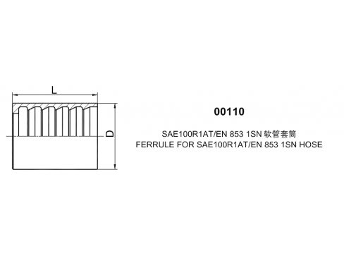 00110 FERRULE FOR SAE100R1AT/EN 853 1SN HOSE 00110 FERRULE FOR SAE100R1AT/EN 853 1SN HOSE