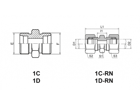 1C 1D Straight Fittings 1C 1D Straight Fittings