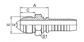 10711 GB METRIC MALE 74° CONE  10711 GB METRIC MALE 74° CONE