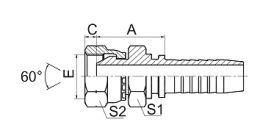 22611D BSP FEMALE 60° CONE DOUBLE HEXAGON 22611D BSP FEMALE 60° CONE DOUBLE HEXAGON