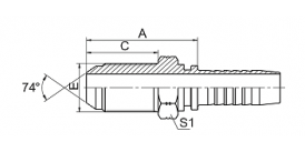 16711L JIC MALE 74° CONE