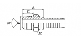 17811 SAE MALE 90° CONE 17811 SAE MALE 90° CONE