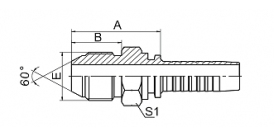 19611 JIS BSPP MALE 60° CONE SEAL