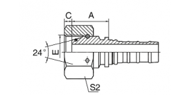 20513-W METRIC FEMALE 24°  CONE O-RING H.T.  20513-W METRIC FEMALE 24°  CONE O-RING H.T.