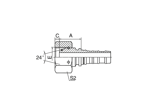 20513-W METRIC FEMALE 24° CONE O-RING H.T. 20513-W METRIC FEMALE 24° CONE O-RING H.T.