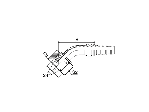20543-W 45° METRIC FEMALE 24° CONE O-RING H.T. 20543-W 45° METRIC FEMALE 24° CONE O-RING H.T.