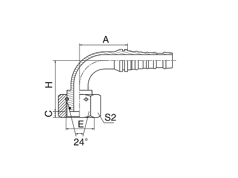 20593-W 90°METRIC FEMALE 24°CONE O-RING H.T. 20593-W 90°METRIC FEMALE 24°CONE O-RING H.T.