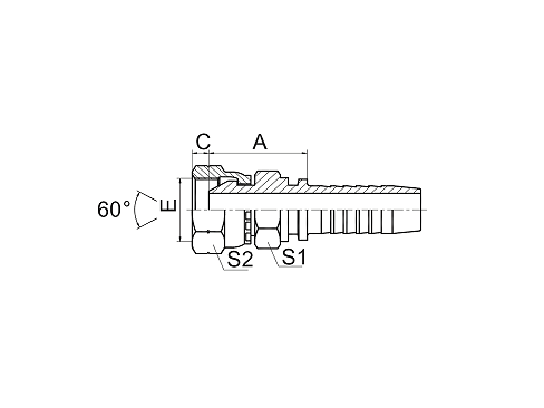 22611D-SM BSP FEMALE 60° CONE DOUBLE HEXAGON 22611D-SM BSP FEMALE 60° CONE DOUBLE HEXAGON