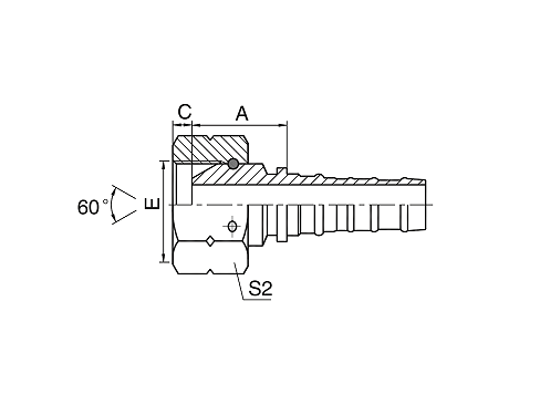 22613-W BSP FEMALE 60° CONE DIMENSIONS 22613-W BSP FEMALE 60° CONE DIMENSIONS