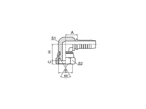 22691K 90° BSP COMPACT FEMALE 60° CONE
