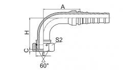 22693-W 90° BSP FEMALE 60° CONE  22693-W 90° BSP FEMALE 60° CONE