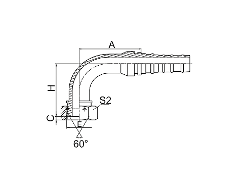 22693-W 90° BSP FEMALE 60° CONE 22693-W 90° BSP FEMALE 60° CONE