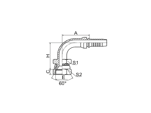 28691 90° JIS METRIC FEMALE 60° CONE SEAL 28691 90° JIS METRIC FEMALE 60° CONE SEAL