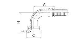 87391-H 90° SAE FLANGE 3000 PSI 87391-H 90° SAE FLANGE 3000 PSI
