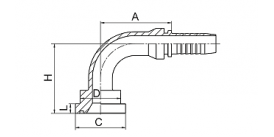 87691 90° SAE FLANGE 6000 PSI 87691 90° SAE FLANGE 6000 PSI