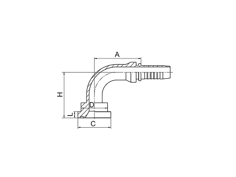 87691 90° SAE FLANGE 6000 PSI 87691 90° SAE FLANGE 6000 PSI
