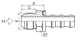 16710 JIC MALE 74° CONE  16710 JIC MALE 74° CONE