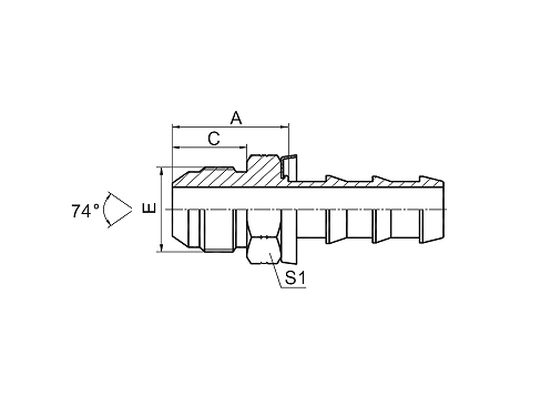 16710 JIC MALE 74° CONE 16710 JIC MALE 74° CONE