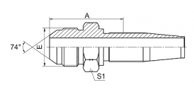 16718 JIC MALE 74° CONE