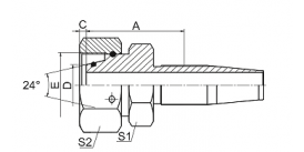 20418D METRIC FEMALE 24° CONE O-RING L.T.  20418D METRIC FEMALE 24° CONE O-RING L.T.