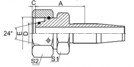 20518D METRIC FEMALE 24° CONE O-RING H.T. 20518D METRIC FEMALE 24° CONE O-RING H.T.