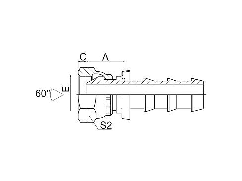 22610 BSP FEMALE 60° CONE 22610 BSP FEMALE 60° CONE