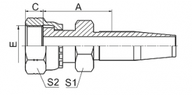 24218D ORFS FEMALE FLAT SEAL DOUBLE HEXAGON