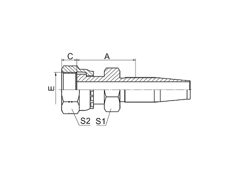 24218D ORFS FEMALE FLAT SEAL DOUBLE HEXAGON 24218D ORFS FEMALE FLAT SEAL DOUBLE HEXAGON