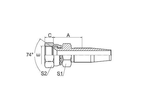 26718D JIC FEMALE 74° CONE SEAL 26718D JIC FEMALE 74° CONE SEAL