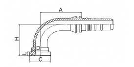 87693 90° SAE FLANGE 6000 PSI 87693 90° SAE FLANGE 6000 PSI