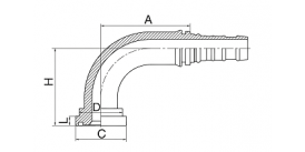 87993 90° SAE FLANGE 9000 PSI 87993 90° SAE FLANGE 9000 PSI