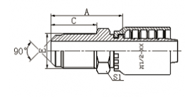 10811LY METRIC MALE 90° CONE  10811LY METRIC MALE 90° CONE