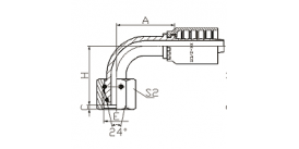 20491Y 90°METRIC FEMALE 24°CONE O-RING 20491Y 90°METRIC FEMALE 24°CONE O-RING