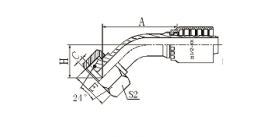 20541Y 45°METRIC FEMALE 24° CONE O-RING